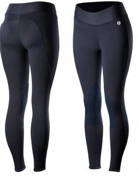 Horze active tights riding pants fleece winter Kids EU 110/ US XXS New Black